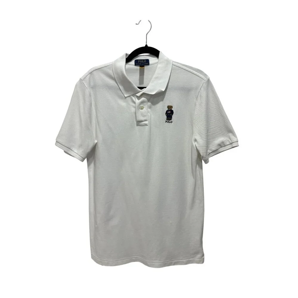 POLO Ralph Lauren Boys Youth Polo Bear White Polo XL(18-20)
